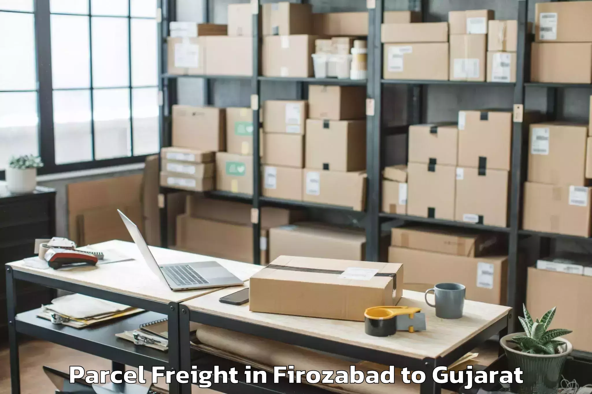 Top Firozabad to Jafrabad Parcel Freight Available